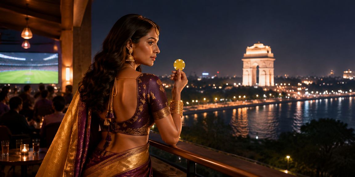 Gaming enthusiast enjoying sports betting near India Gate, Delhi