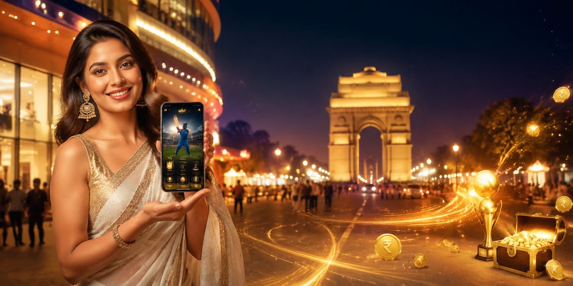 Delhi India Gate with cricket betting scene